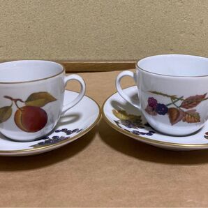 ロイヤルウースター イヴシャム カップ&ソーサー 2客セット ROYAL WORCESTER evesham フルーツ