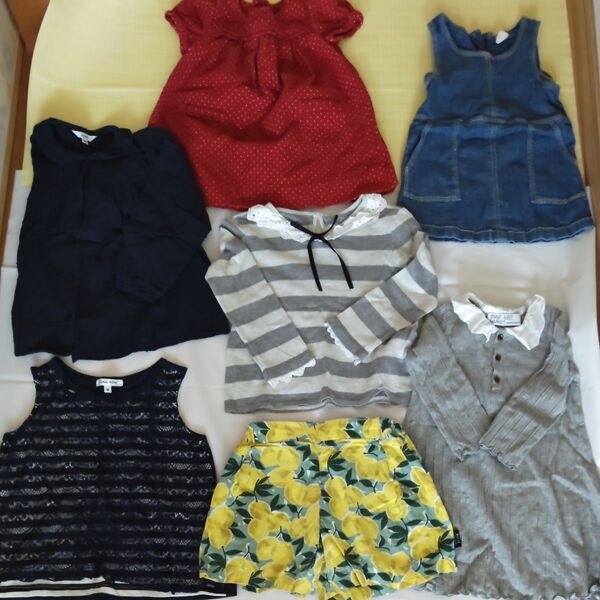 ■ガールズ服7点セット■GAP・baby Gap・SHIPS・コムサイズム・GLOBALWORK他、ワンピース・トップス・スカート