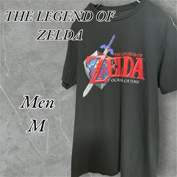 ゼルダの伝説 時のオカリナ メンズ半袖Tシャツ Mサイズ ブラック 古着