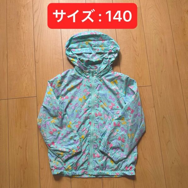 マザウェイズ 女の子 ウィンドブレーカー 140 リボン柄 薄手