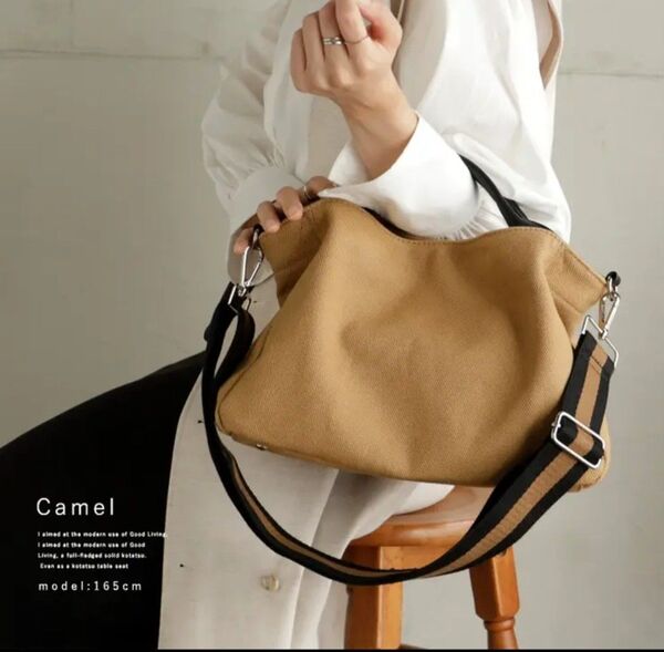 美品!VitaFerice 本革×キャンバス 2wayトートバッグ ショルダーバッグ レザー 通勤