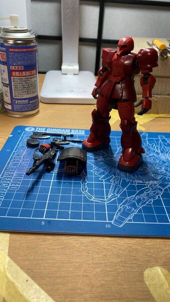 限界値です、そろそろどうですか?HGオリジンザク1 旧ザク素組み完成品ジャンク!赤いガンダム