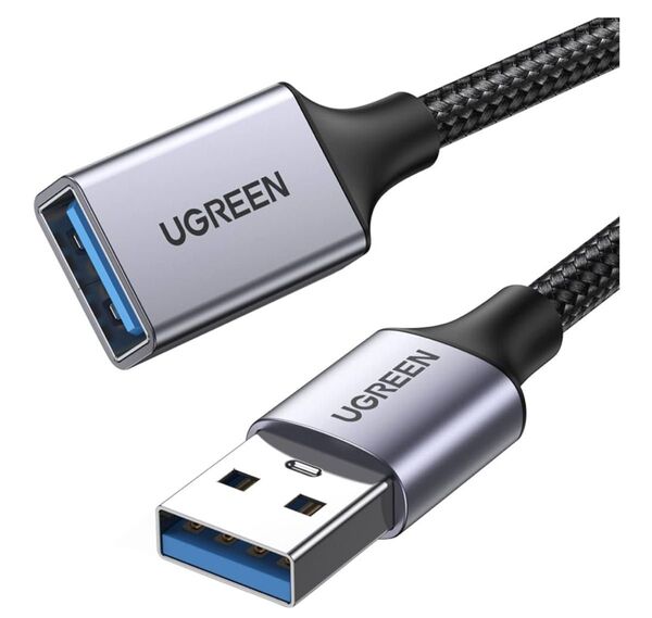 UGREEN USB 延長ケーブル USB3.0 5Gbps 高速データ転送 A-Aタイプ ナイロン編み製 0.5m