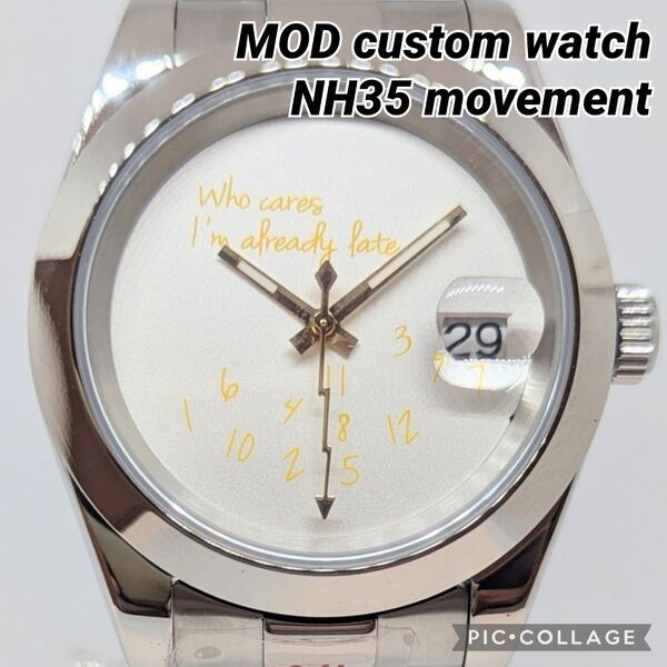 特注品 特別カラー 未使用品 NH35 MOD 自動巻 カスタム 腕時計 スケルトン オマージュ