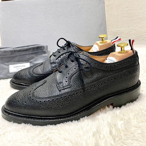 箱付き美品 THOM BROWNE トムブラウン ロングウィング フルブローグ