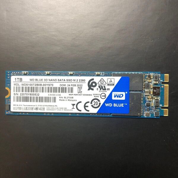 【中古】WD Blue Western Digital製 SSD 1TB