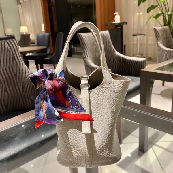 美品 正規品 エルメス ピコタン PM ホワイトハンドバッグ 3点セット 白 刻印H