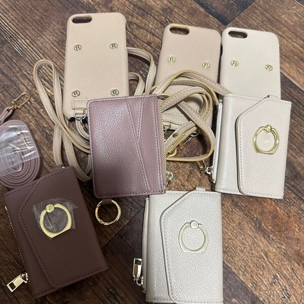 スマホショルダーにもなるミニ財布、カードケースとiPhoneケースセット まとめ売り iPhoneSE3
