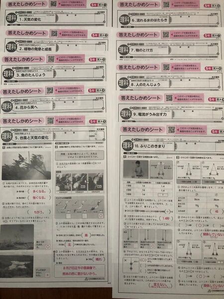 小学5年生 理科(教科書 東京書籍)カラーテスト 解答 光文書院 1年分