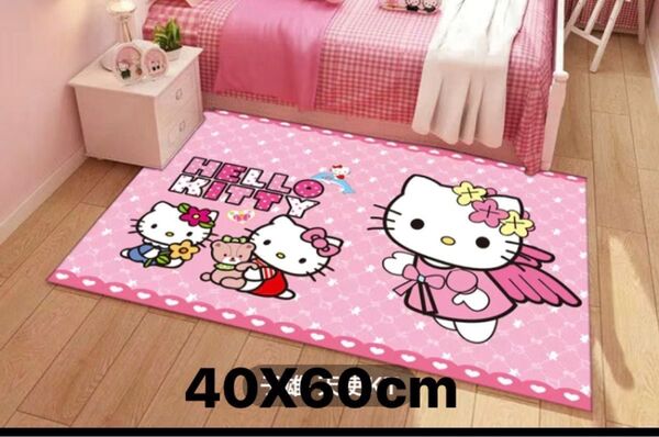 新品 ハローキティ 子供部屋マット 玄関マット 台所マット バスマット 40X60cm ハローキティ