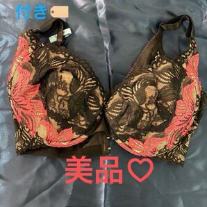 美品クリーニングタグ付き!補正下着MARUKO カリーユ3/4カップショートブラ F75
