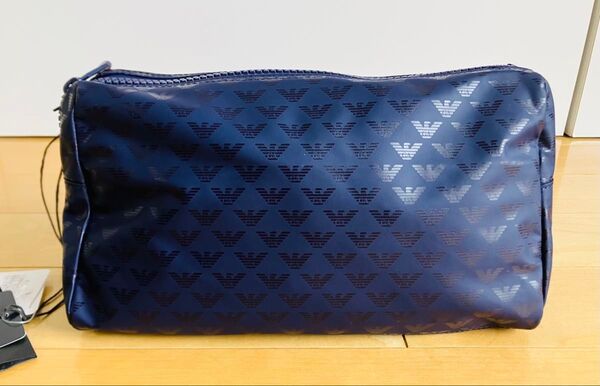 新品 未使用 人気 アルマーニ ロゴ ポーチ ビニール素材 おしゃれ