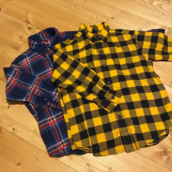 UNIQLO ユニクロ チェック柄 ネルシャツ 2枚セット 110 新品
