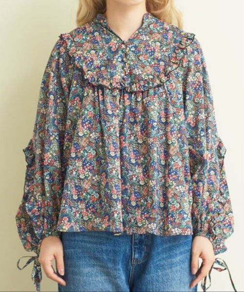 Dot&Stripes CHILDWOMAN リバティ プルオーバー ボリュームスリーブ ブラウス シャツ タナローン