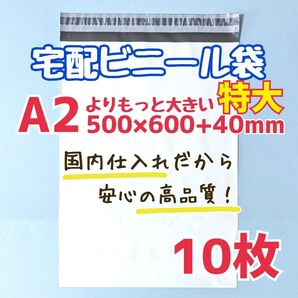 a2 特大 宅配ビニール袋 10枚 500×600 発送用ビニール袋 高品質 ポイント消費 クーポン活用 クーポン消費