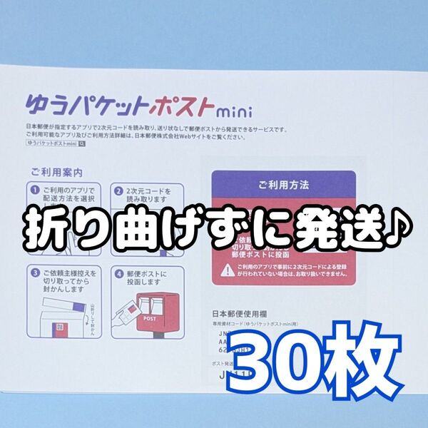 30枚 ゆうパケットポストmini ゆうパケットポストミニ 封筒 発送 専用