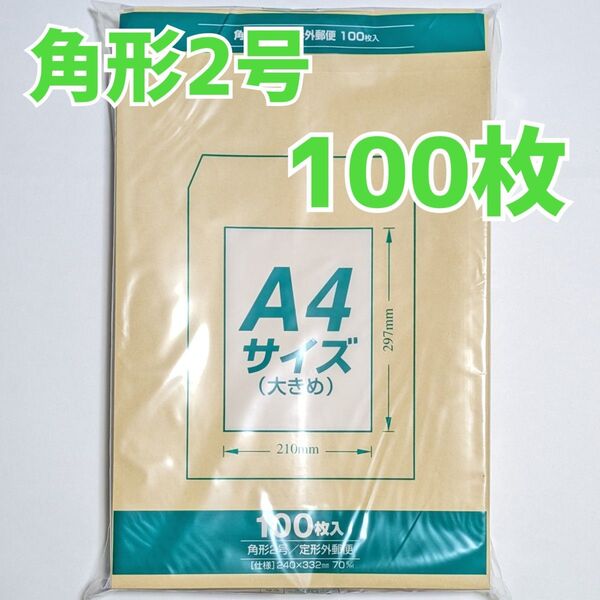 マルアイ 角形2号 100枚 封筒 240×332 A4 包装 資材 発送 梱包 角2 ネコポス ゆうパケットポスト