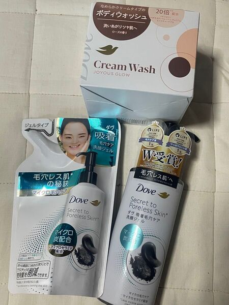 Dove(ダヴ)フェイスケア 吸着毛穴ケア 洗顔ジェル 詰め替え ボディーソープ ジョイアスグロウ クリーム ボディウォッシュ