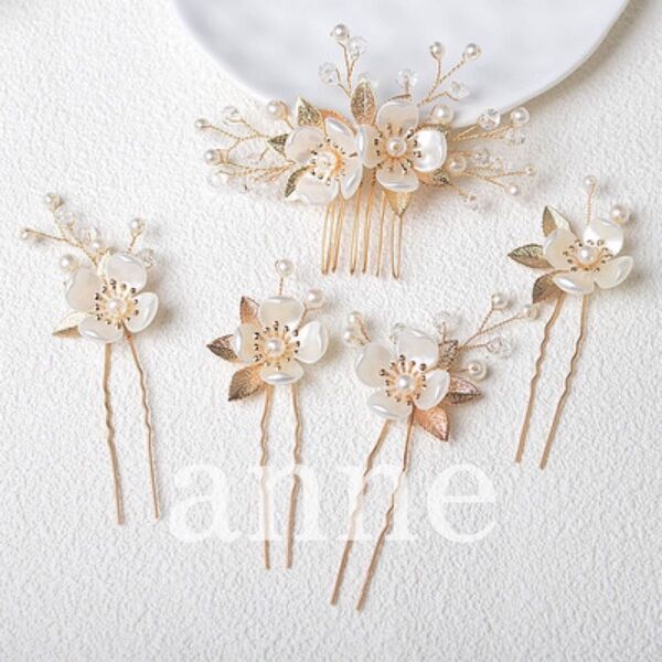 ヘッドドレス ヘッドアクセサリー ヘアピン ヘアアクセサリー かんざし コーム 結婚式 髪留め 髪飾り 花 和装③
