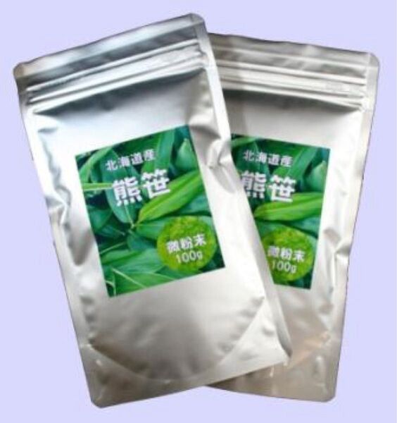 北海道産熊笹100%使用/クマ笹パウダー(粉末)100g×2個