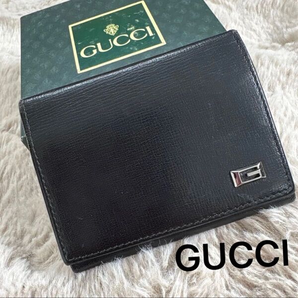 GUCCI グッチ レザー製 カードケース 名刺入れ 黒 ブラック