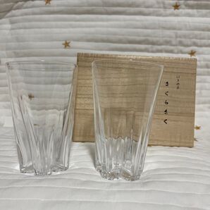 さくらグラス 2個セット 木箱付き