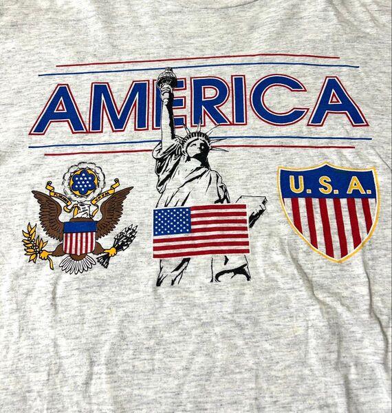 USA製 90s vintage U.S.A.Tシャツ アメリカ 自由の女神 L