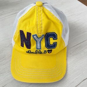Double.B NYCロゴキャップ イエロー×ネイビー
