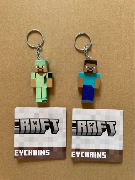 スティーブ & レアスティーブ マインクラフト フィギュア キーチェーン