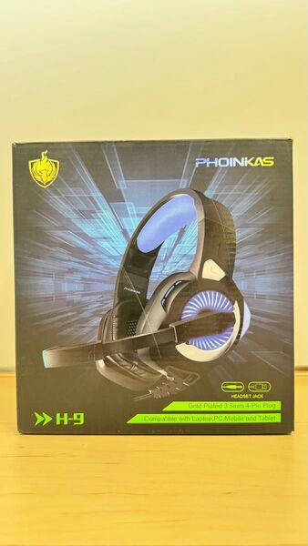 PHOINIKAS H9 有線ステレオゲーム用ヘッドセット 高性能ヘッドホン ゲーミングヘッドセット