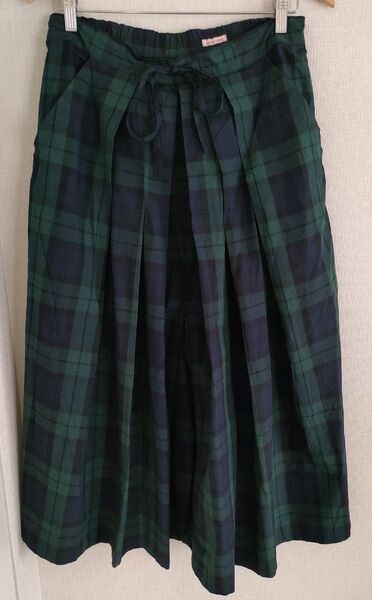 快晴堂 タータンチェック グリーン ハカマ 袴 タック パンツ
