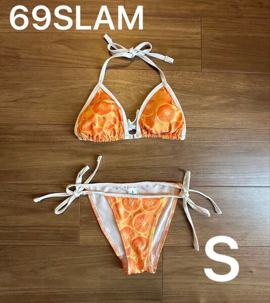 69SLAM 水着 ビキニ S ロックスラム オレンジ レディース