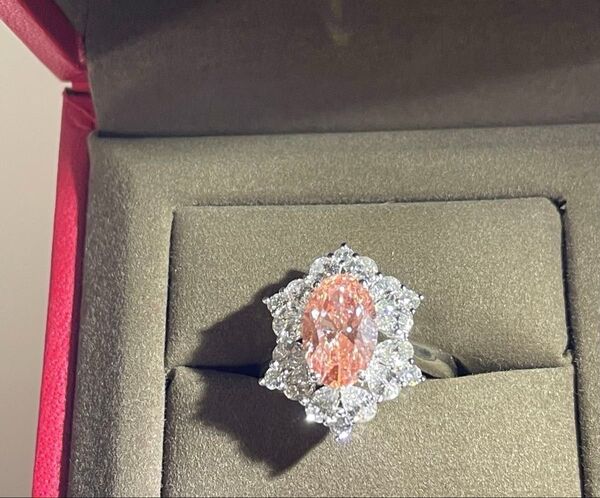 超希少!FANCY VIVID PINK 2.15ct VS1 ラボグロウンダイヤモンドリング