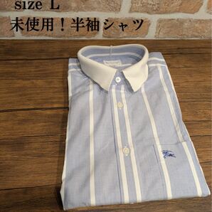 Burburrys バーバリー ストライプ 半袖シャツ ワークシャツ ワイシャツ