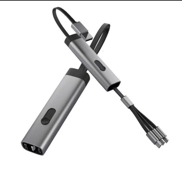 【おまけあり】 未使用4in1 多機能充電ケーブル Lightning/Micro USB/Type-C/USB コンパクト