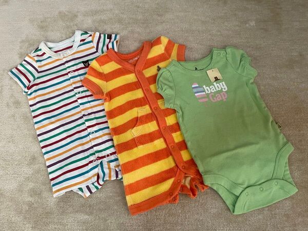 ロンパース3枚セット Baby GAP ミキハウス 未使用品あり 夏服 半袖