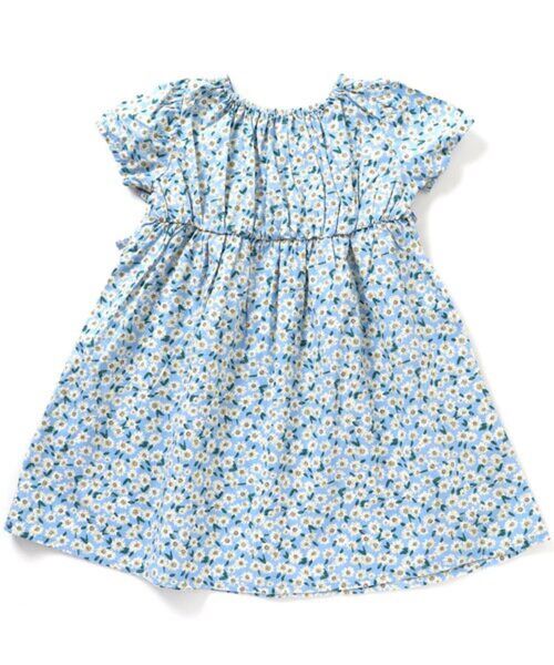 大人気 ギャザーワンピース アプレレクール size 120 水色 お花柄 ワンピース キッズ kids 女の子