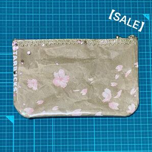 ビニールポーチ SAKURA さくら 2025 キラキラ フラットポーチ 花びら