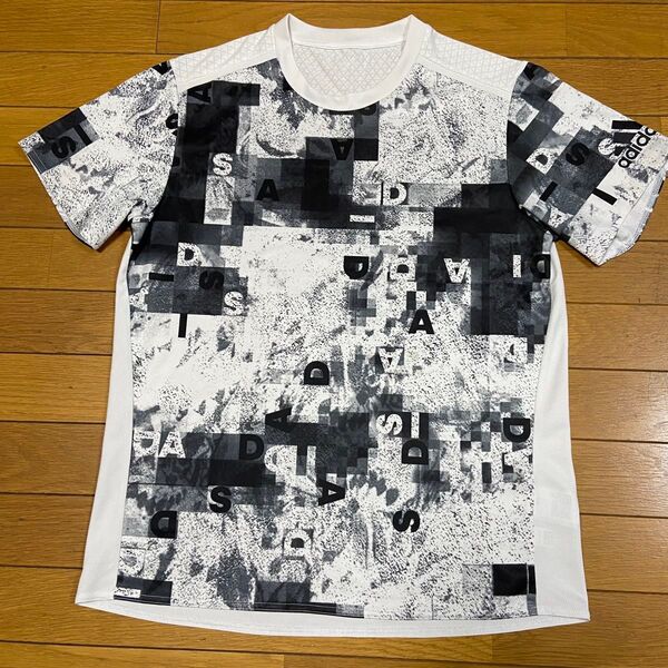 adidas 半袖Tシャツ スポーツ バレーボール Oサイズ ホワイト×ブラック
