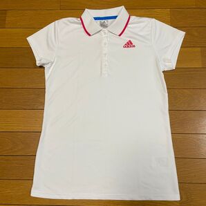adidas 半袖シャツ ポロシャツ Tシャツ スポーツ レディース M ホワイト/ピンク