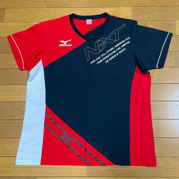 ミズノ 半袖Tシャツ バレーボール スポーツ レディース Lサイズ レッド/ブラック/ホワイト