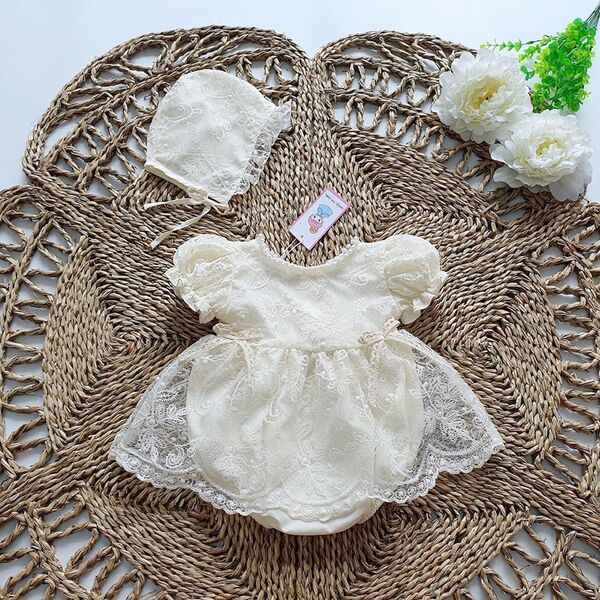 新品 ベビードレス お食い初め お宮参り 女の子 ワンピース ロンパース 新生児 結婚式 退院着 誕生日 可愛い