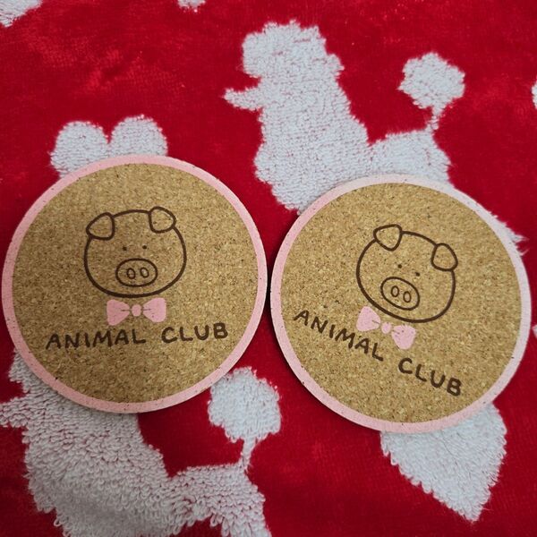 ファンシーレトロ ANIMAL CLUB コルクコースター 2枚セット