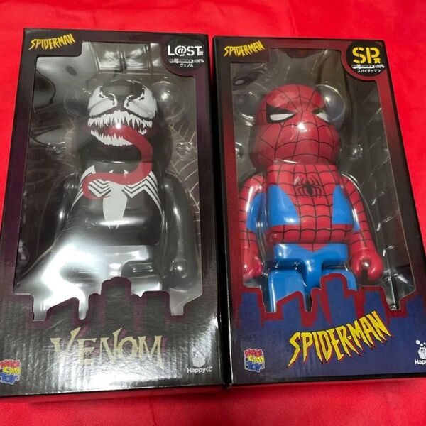 ベアブリック BE@RBRICK スパイダーマン Happyくじ SP賞スパイダーマン400%LAST賞 ヴェノム 400%