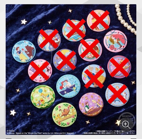ディズニー刺繍缶バッジ 6種類