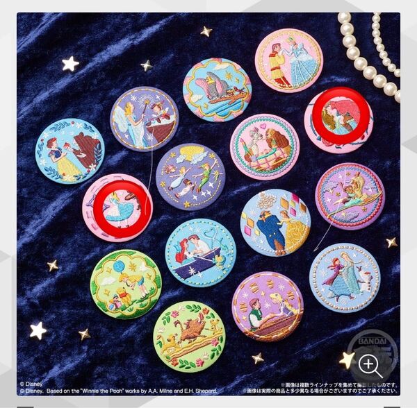 ディズニー刺繍缶バッジ 眠れる森の美女 不思議の国のアリス