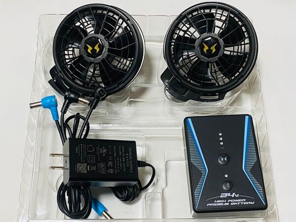 (4202)「美品」空調風神服 24V サンエス RD9390 リチウムイオンバッテリー ななめタイプファンRD9310PHセット