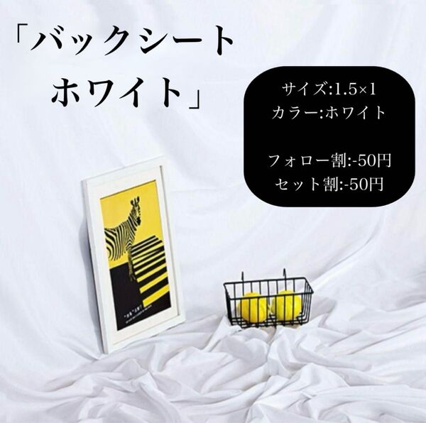 撮影用 背景布 1.5×1m ホワイト バックシート 無地 スクリーン リモート会議