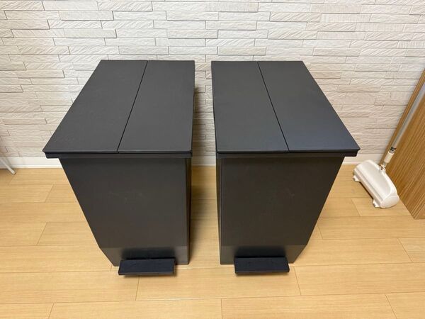 SOLOW ペダルオープンツイン ごみ箱 45L ブラック