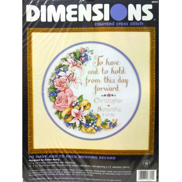 クロスステッチ キット【DIMENSIONS】To Have and To Hold Wedding Record